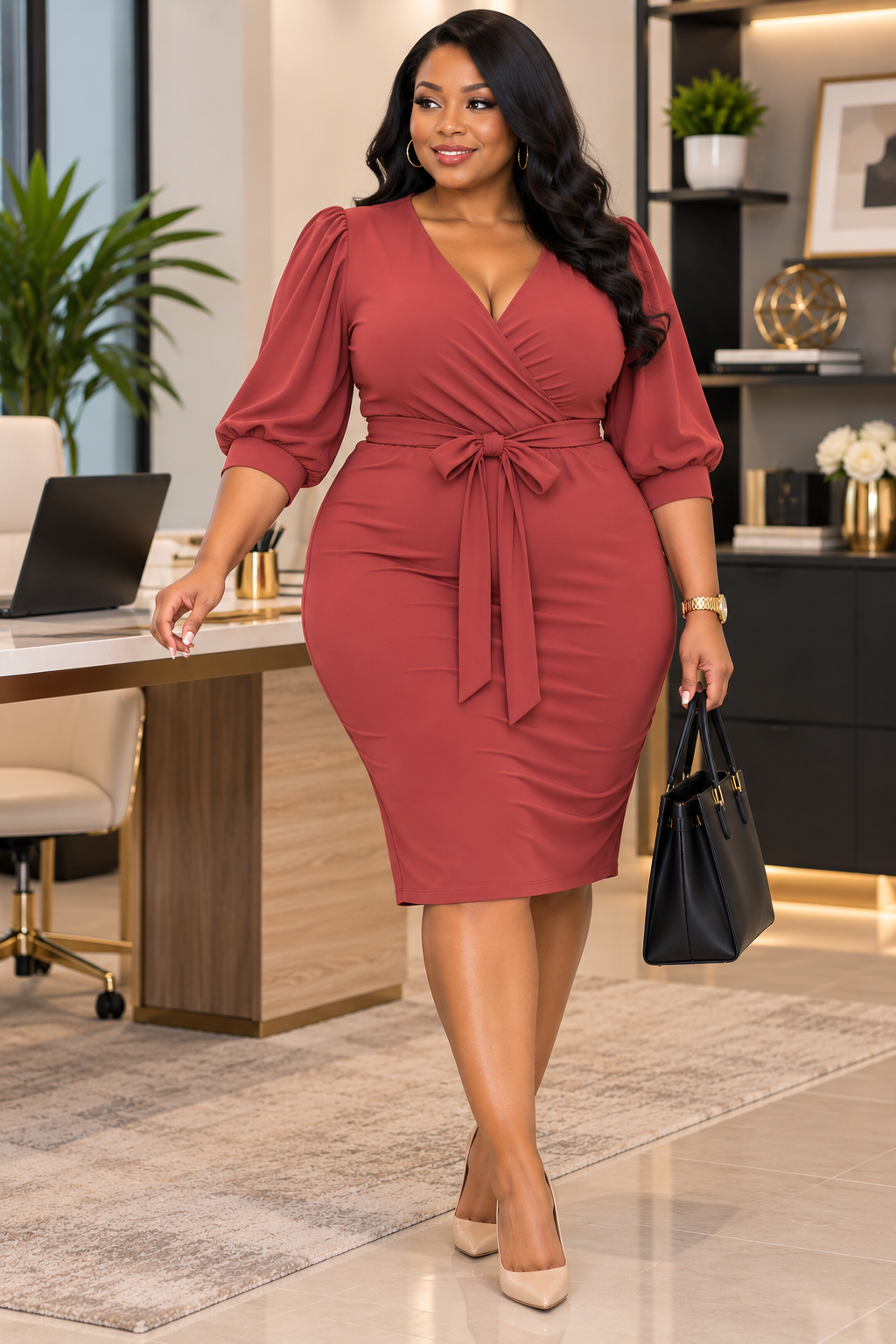 Surplise Elbo sleeve dress