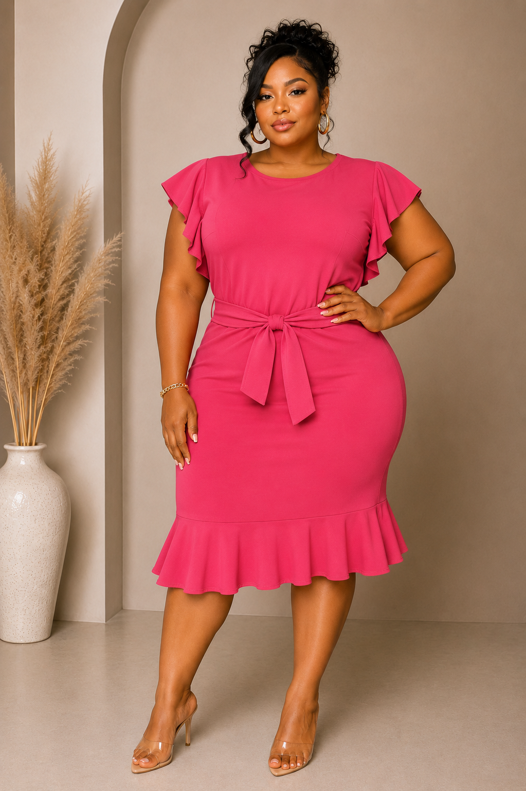 Ruffle me down plus dress