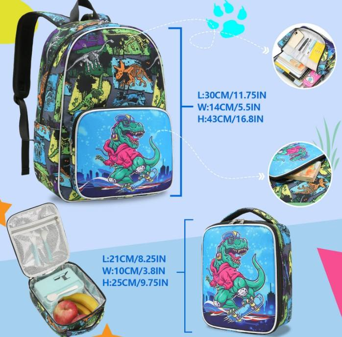 Dino backpack set
