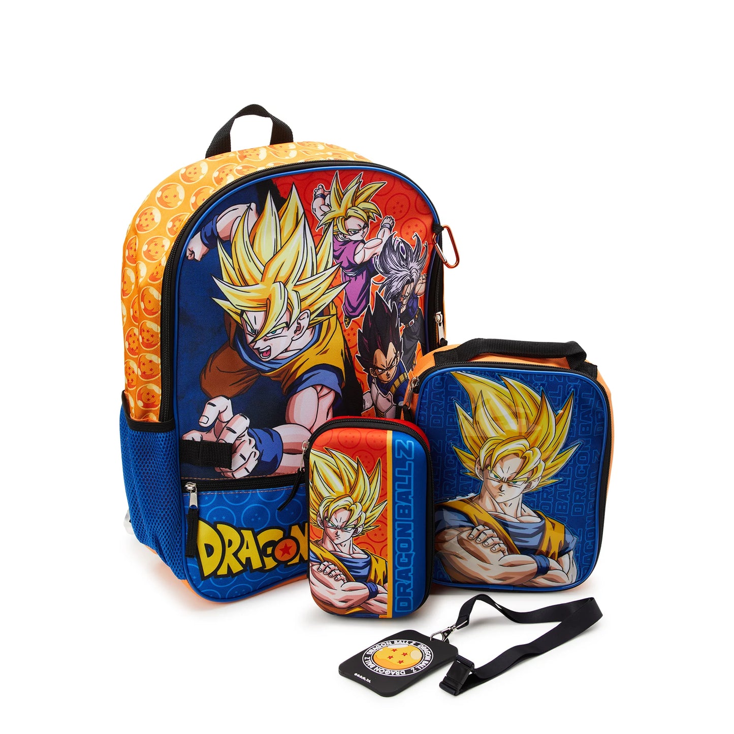 17" Backpack and Lunch Bag Set, 4-Piece, Black