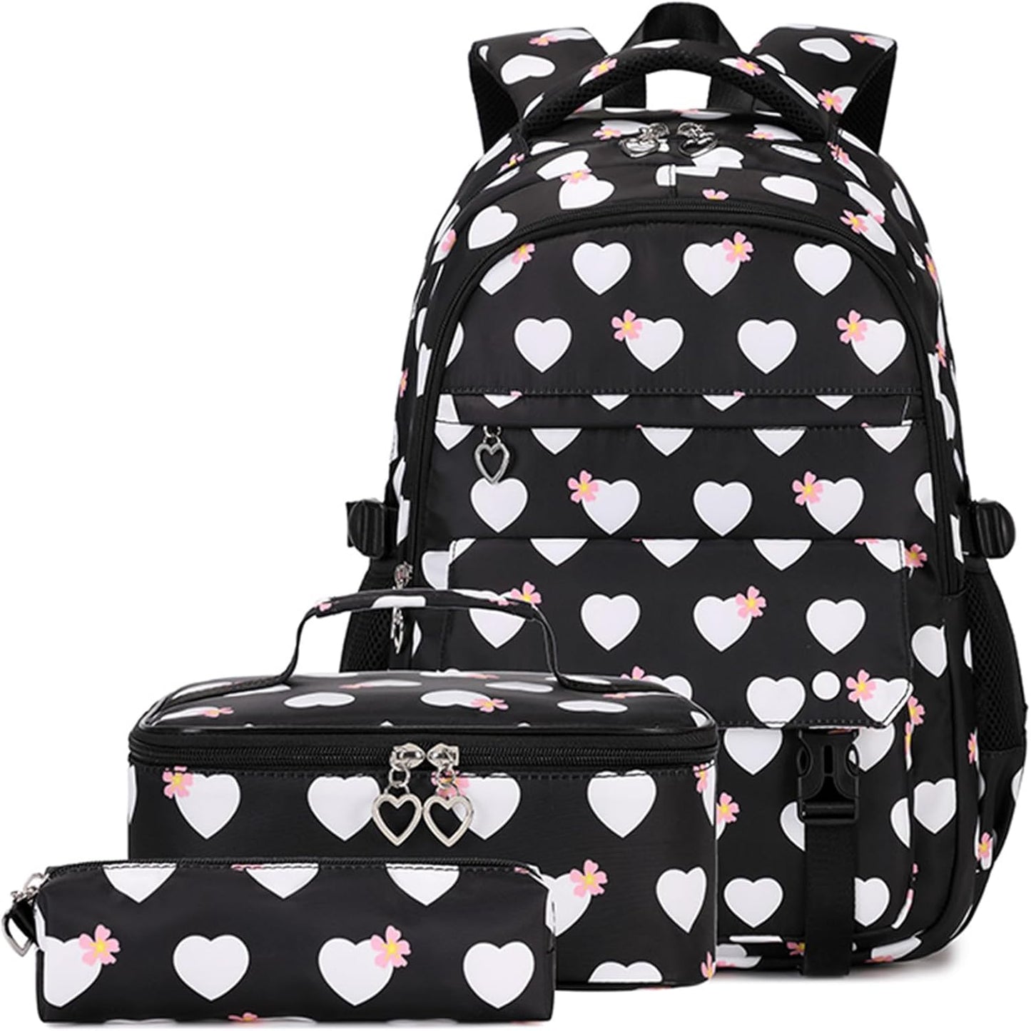 Girls Backpack Set Heart-print
