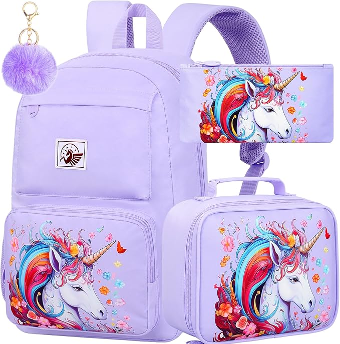 Backpack for Girls Bookbag and lunch bag set