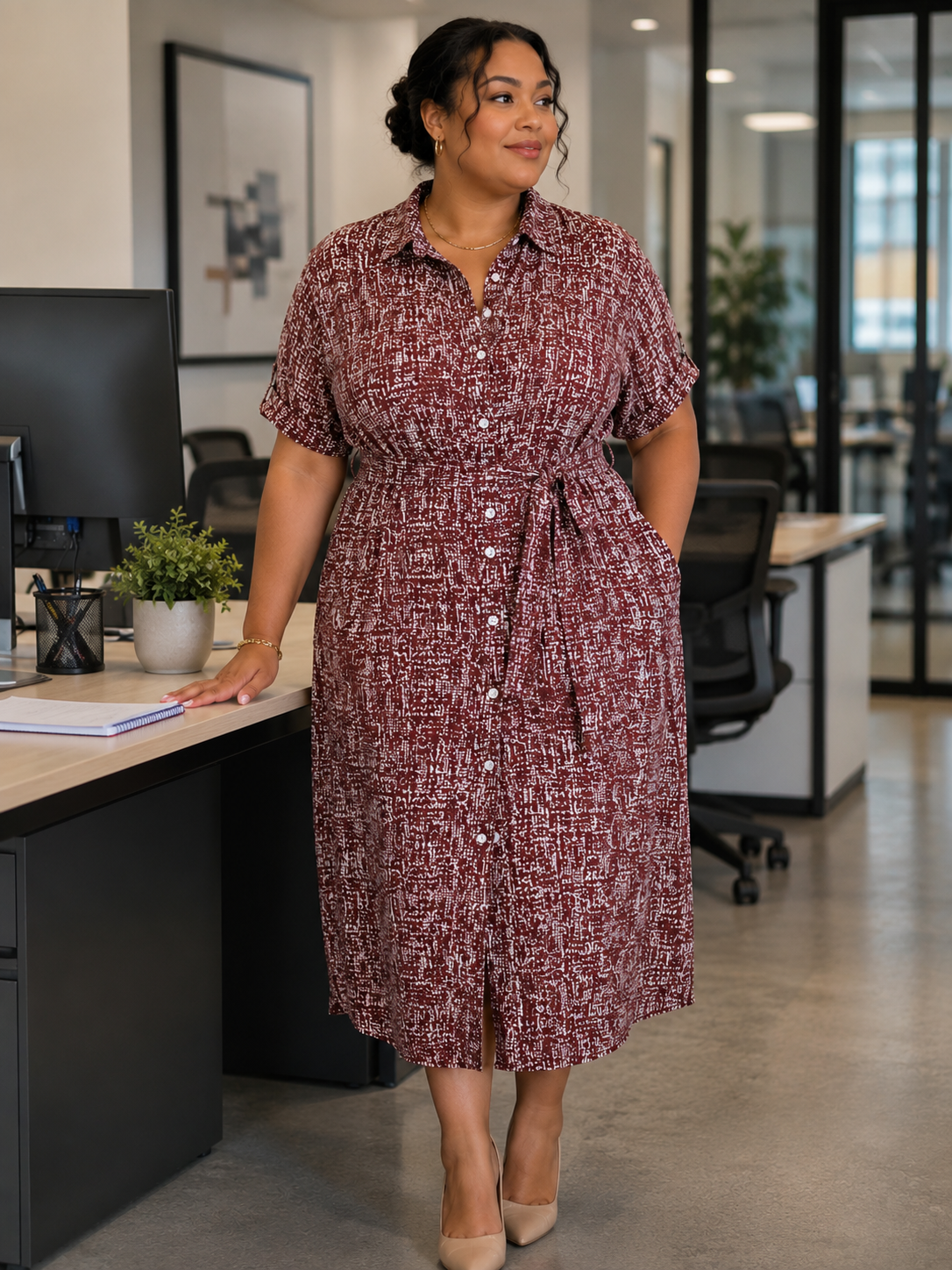 Button down plus dress