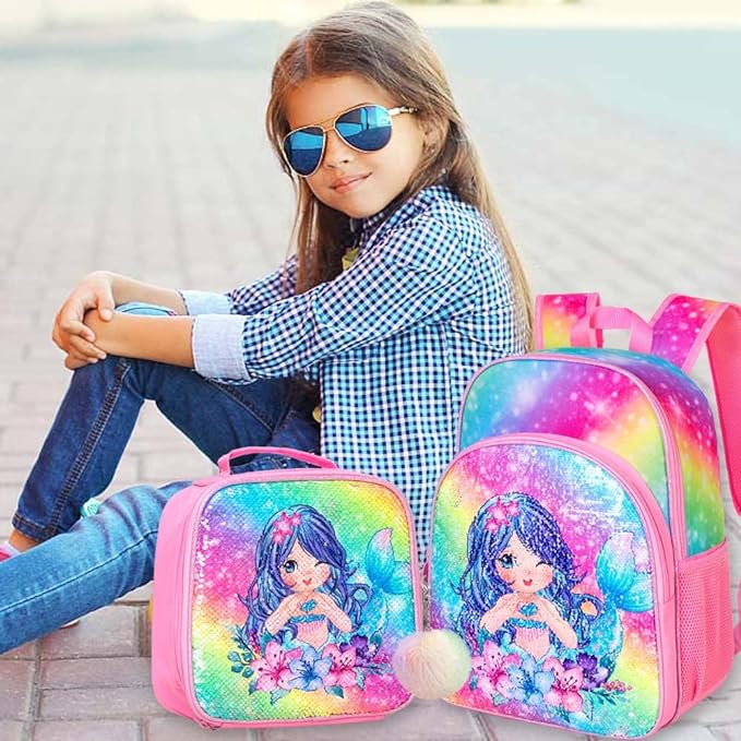 Mermaid Sequin backpack set