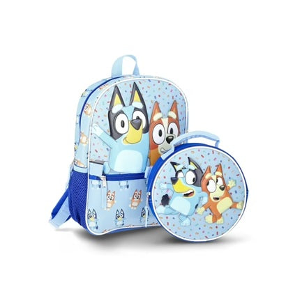 Bluey Unisex Toddler 14" Backpack & Lunch Box Set, Blue