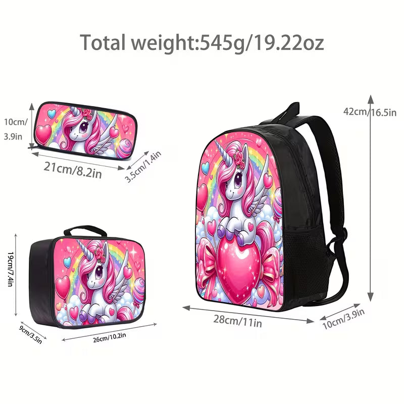 Pink unicorn 3 pcs set