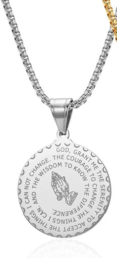 2 Sided Prayer Coin Necklace