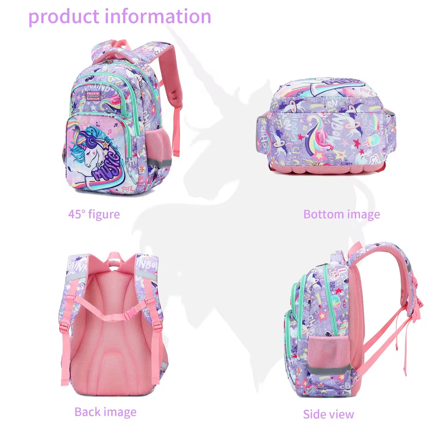 Unicorn backpack set