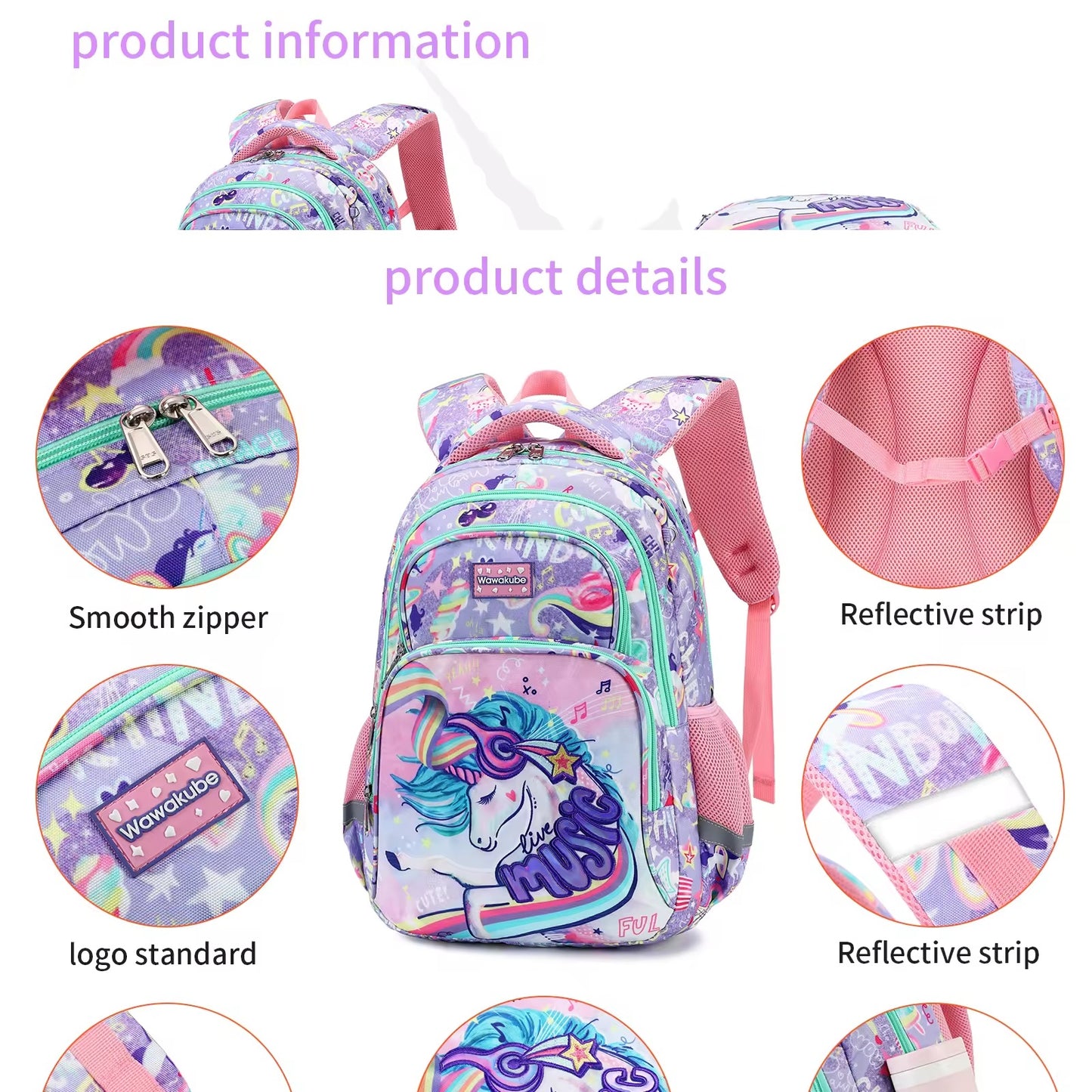 Unicorn backpack set