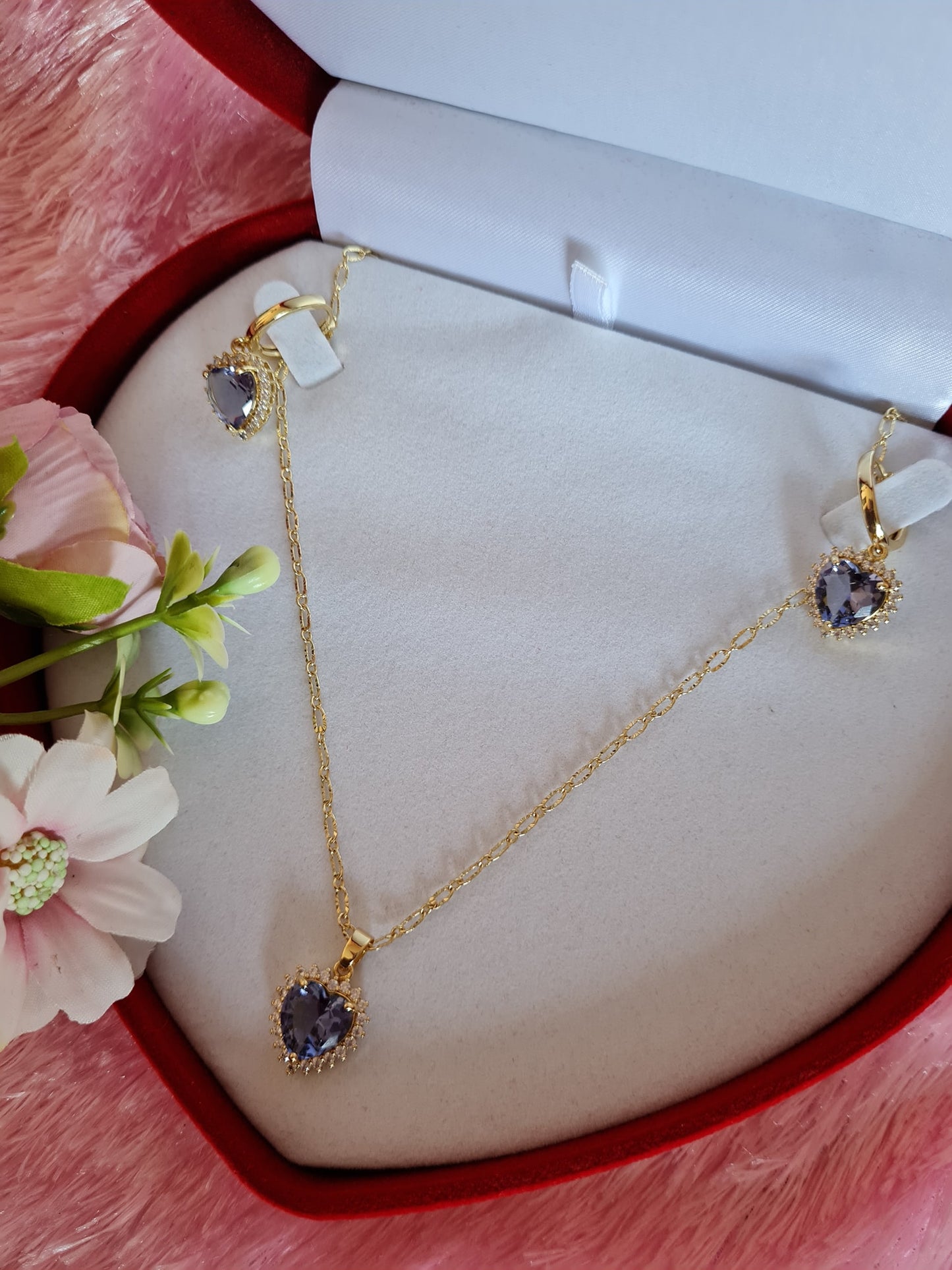 Heart Diamante Chain set