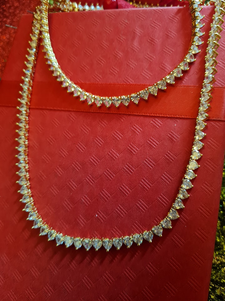 Heart diamante set