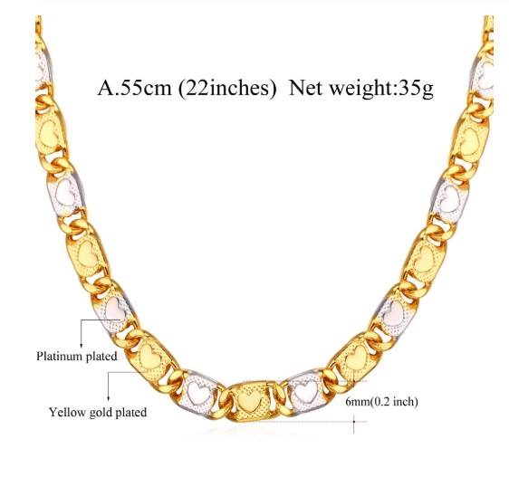 2 Colour heart press chain