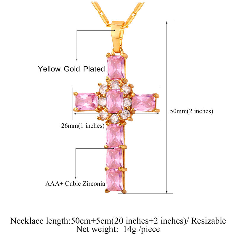 Diamante Cross Necklace