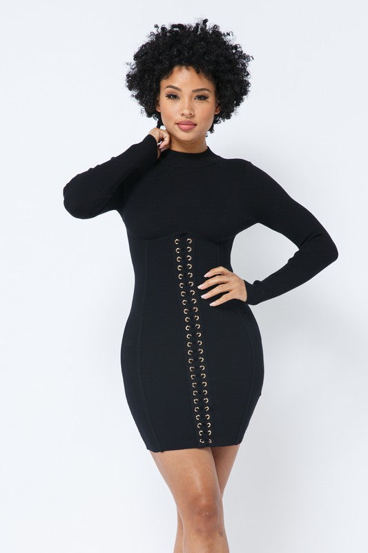 Lace up Girdle Dress