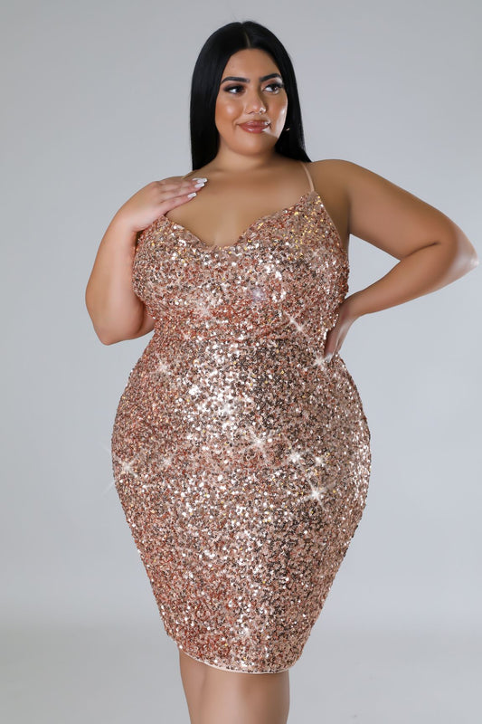 Always on time plus sequin dress