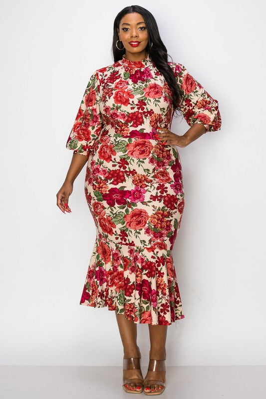 Mock mermaid floral dress