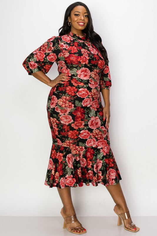 Mock mermaid floral dress