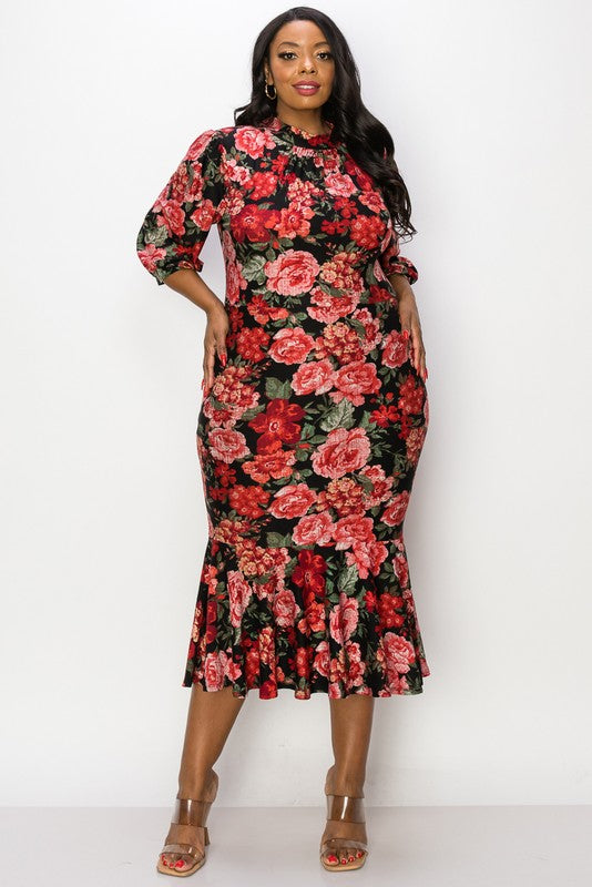 Mock mermaid floral dress