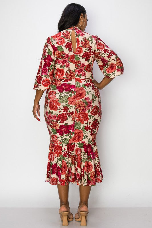 Mock mermaid floral dress