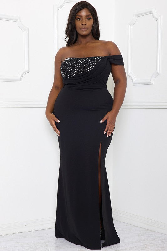 Drape Front plus maxi dress