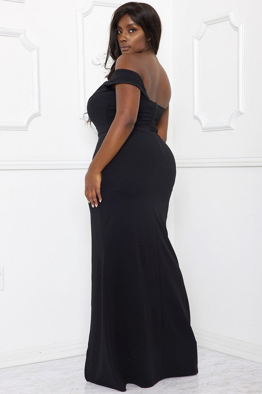 Drape Front plus maxi dress