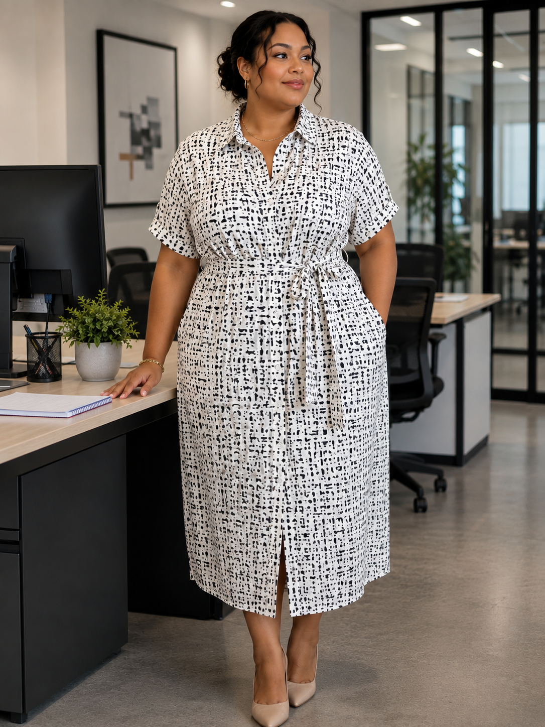 Button down plus dress