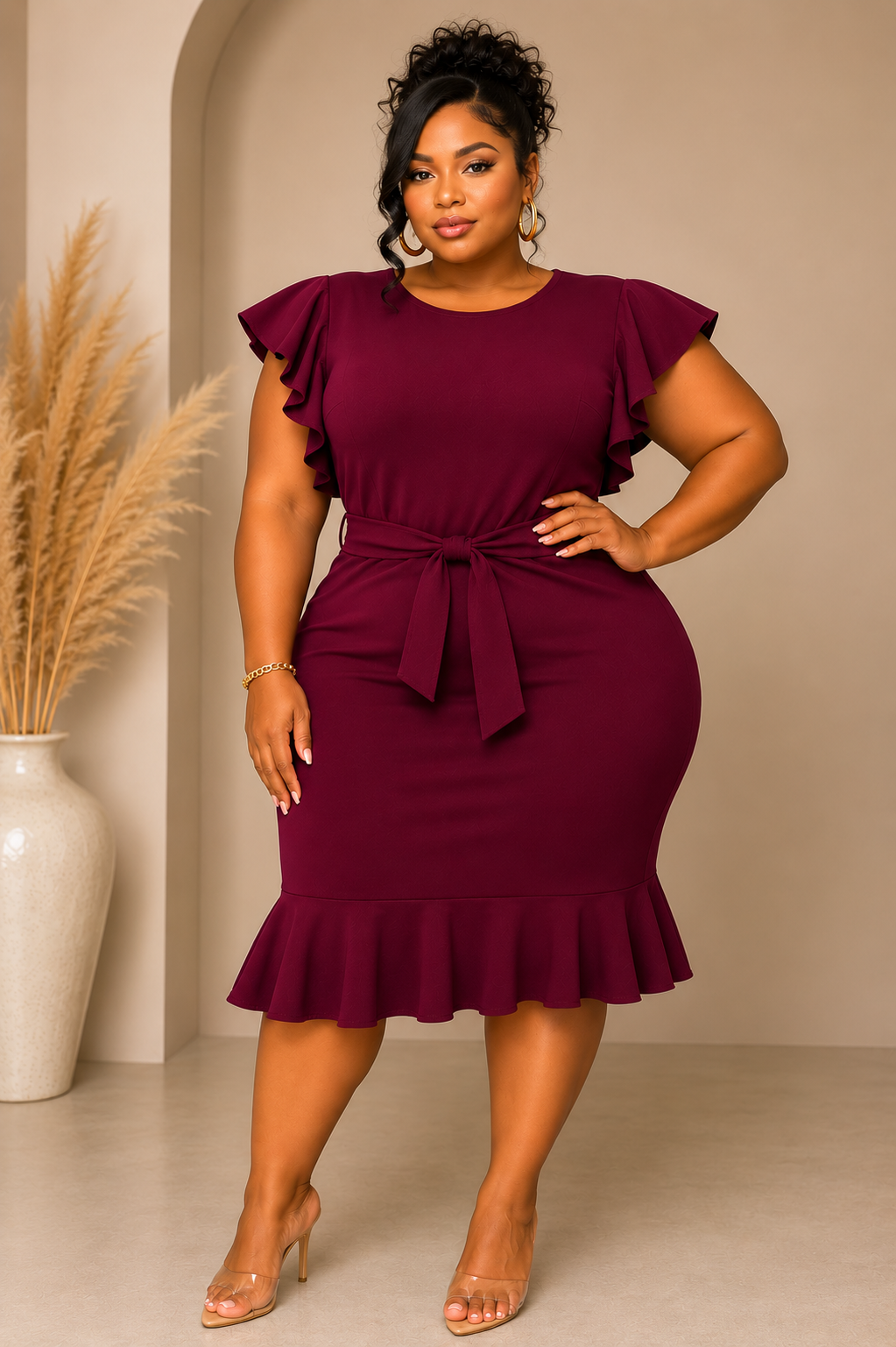 Ruffle me down plus dress