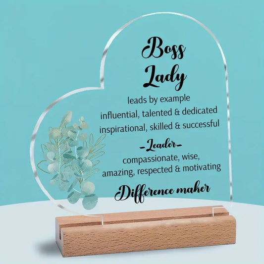 Acrylic Boss Lady - Has small chip to edge