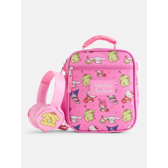 Sanrio Hello Kitty and Friends Girls Backpack Set with Lunch Bag and Headphones, 3 Piece