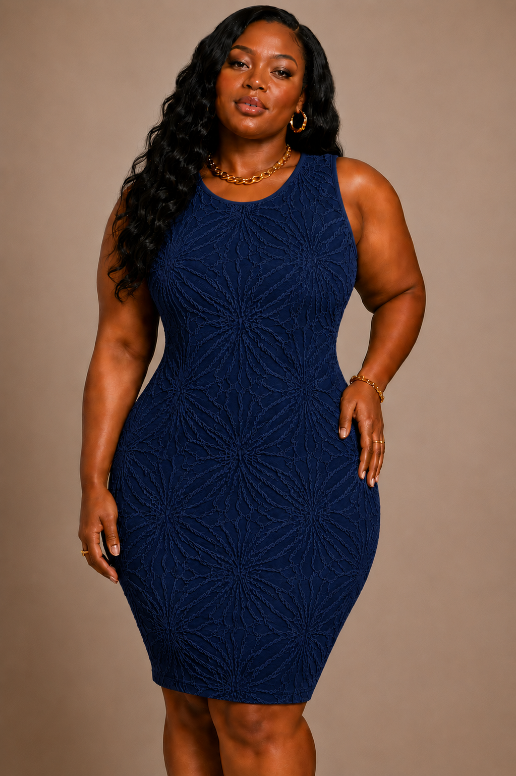 Embossed dress