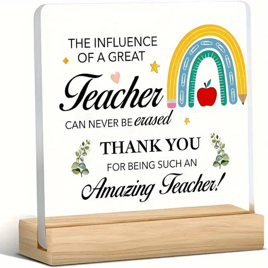 A teacher plaque