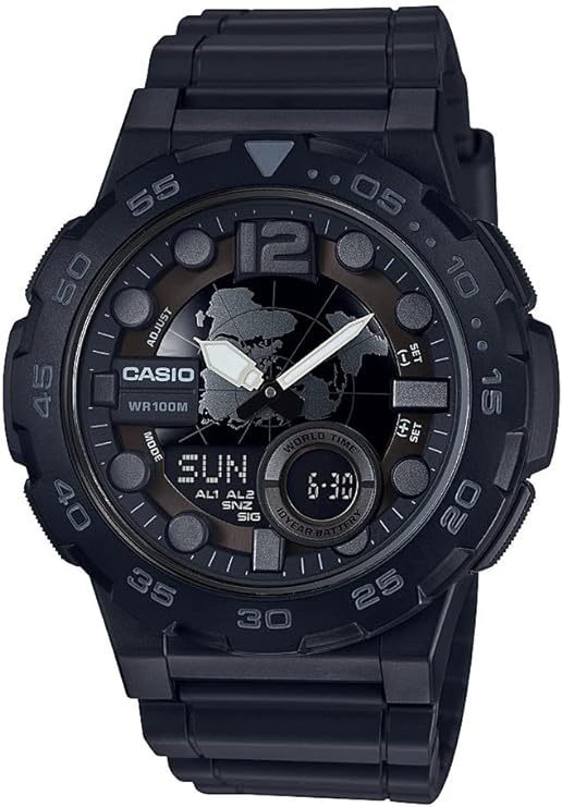 Casio Men's Stainless Steel and Resin Casual Watch