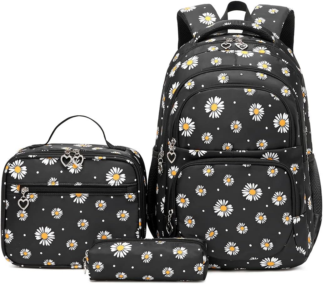 3Pcs Daisy Prints Backpack