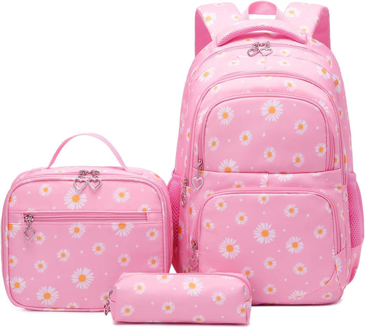 3Pcs Daisy Prints Backpack