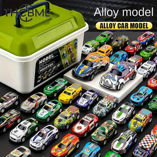 Toy cars in container