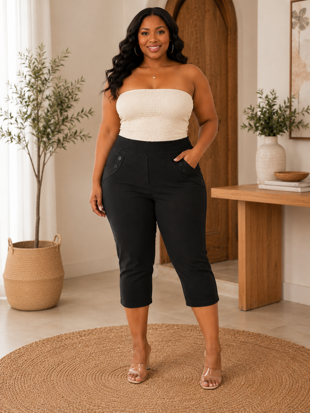 Black capri one size