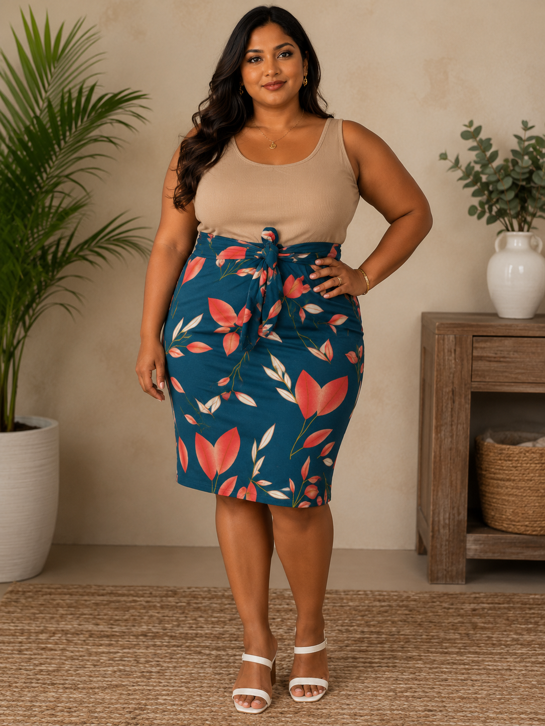 Plus foral skirt