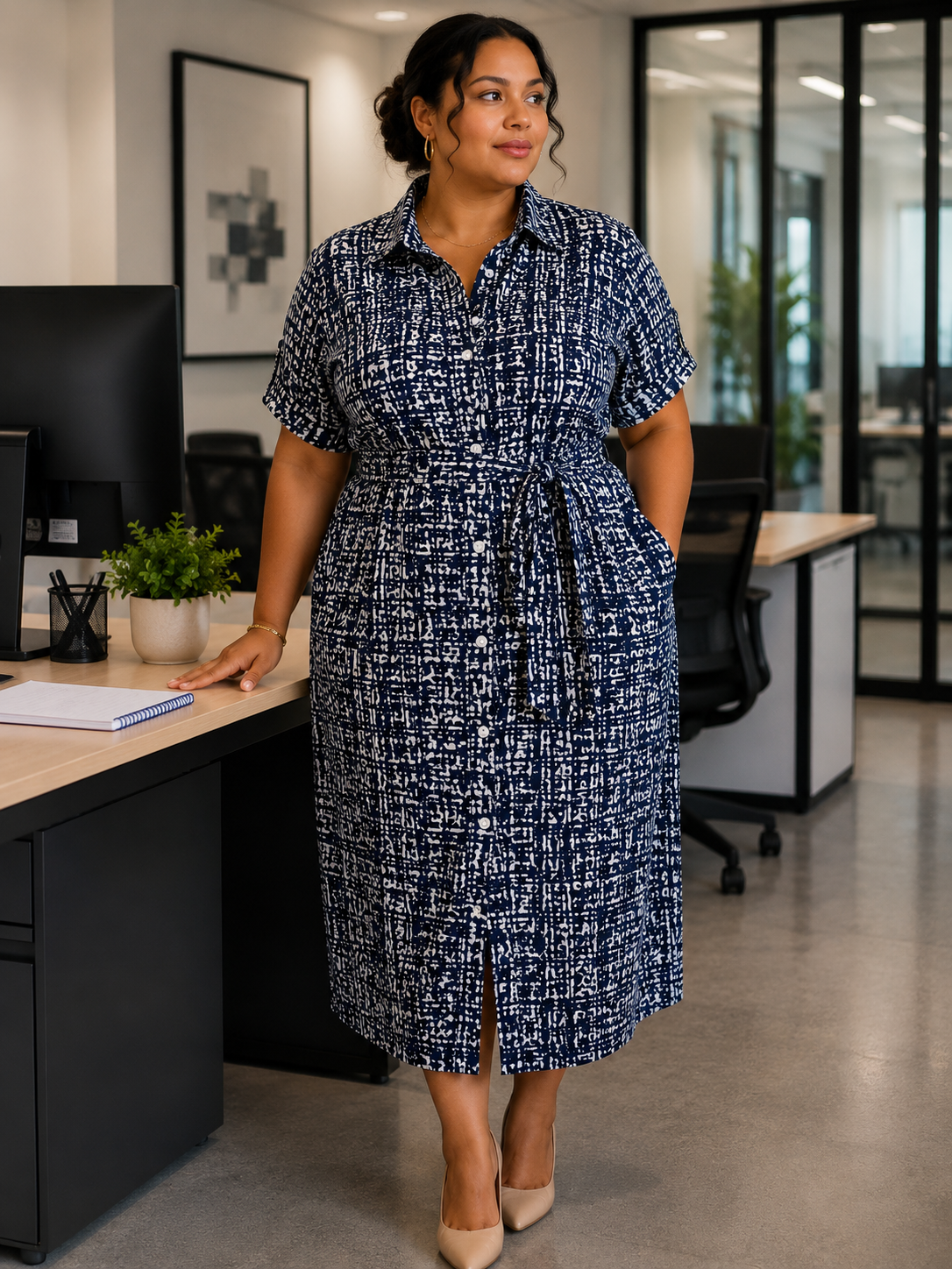 Button down plus dress
