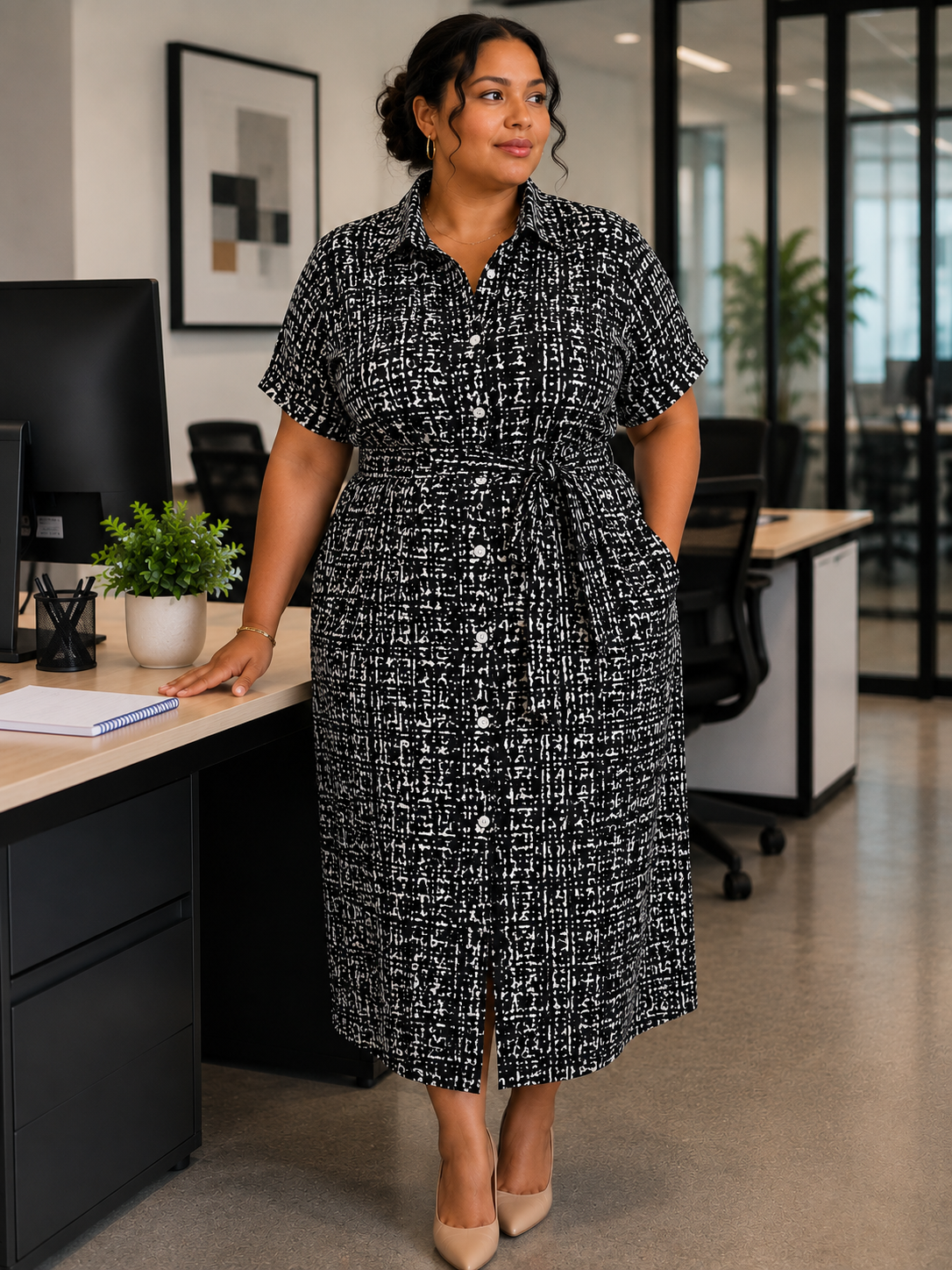 Button down plus dress