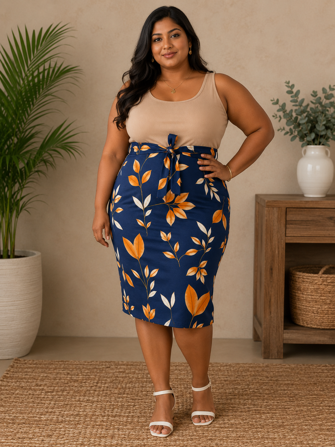 Plus foral skirt