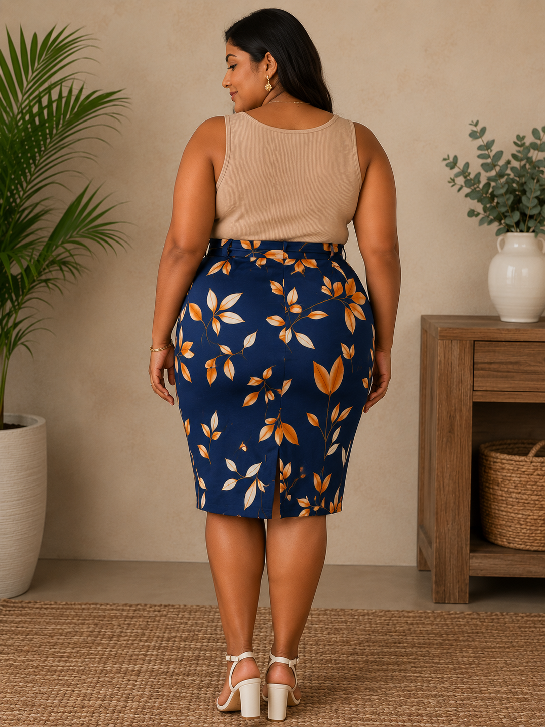 Plus foral skirt