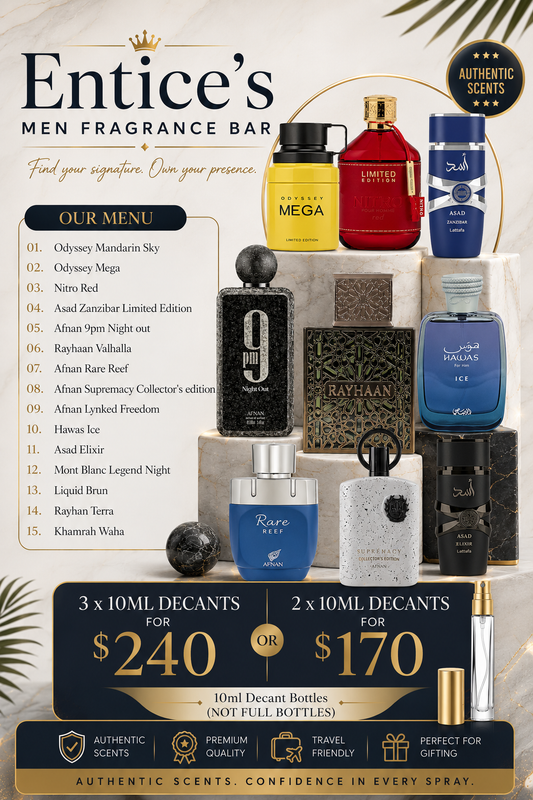 Fragrance Bar Set - Men - Choose Any 3 Authentic 10ml
