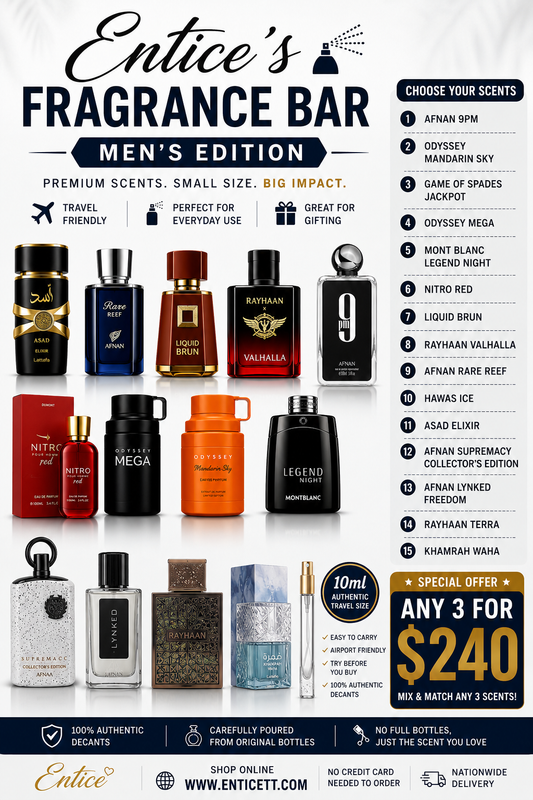 Fragrance Bar Set - Men - Choose Any 3 Authentic 10ml