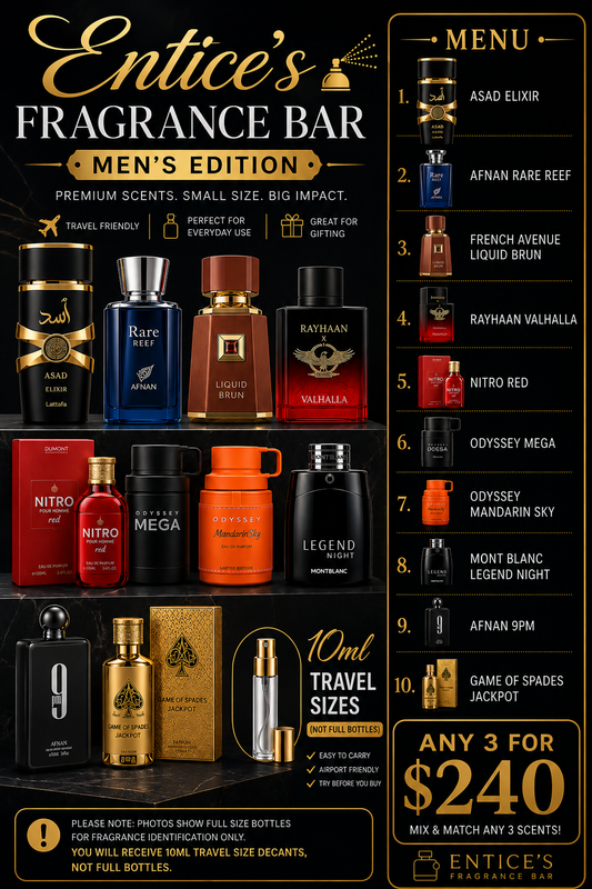 Fragrance Bar Set - Men - Choose Any 3 Authentic 10ml