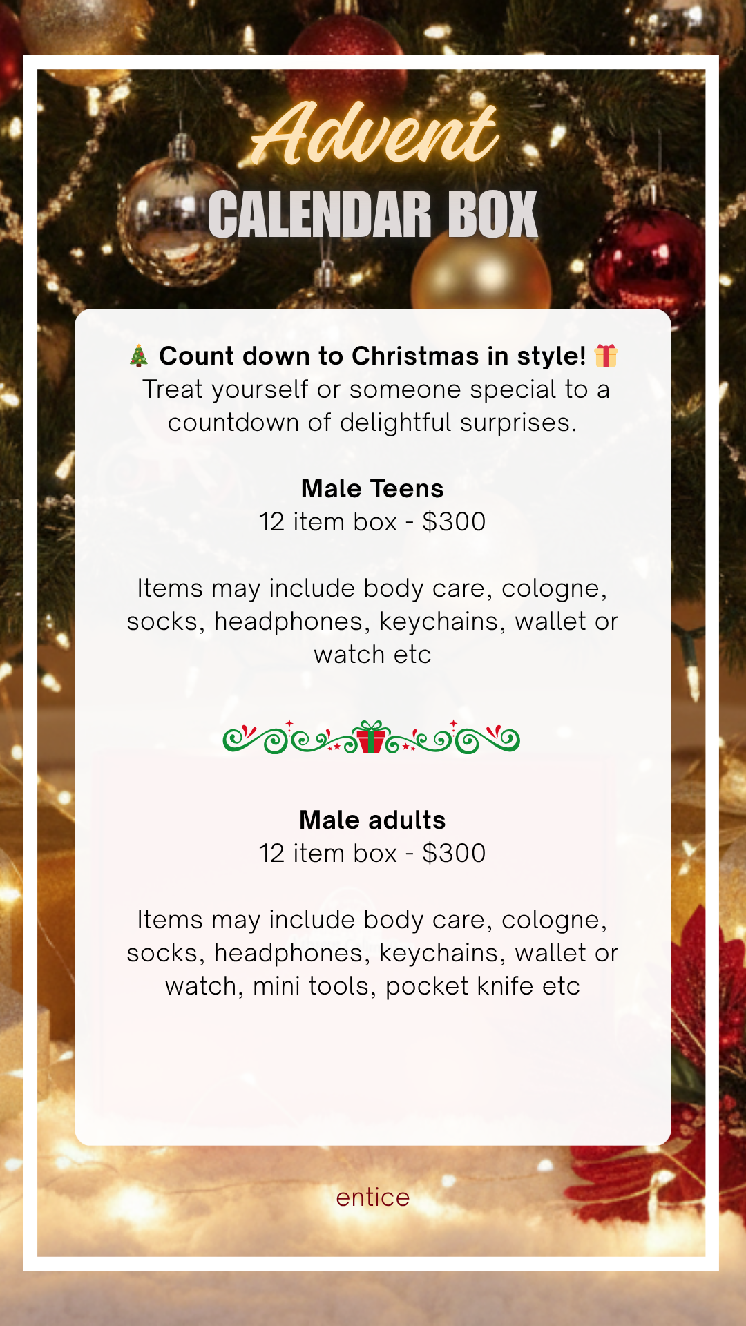 Male Teen/Adult Advent box