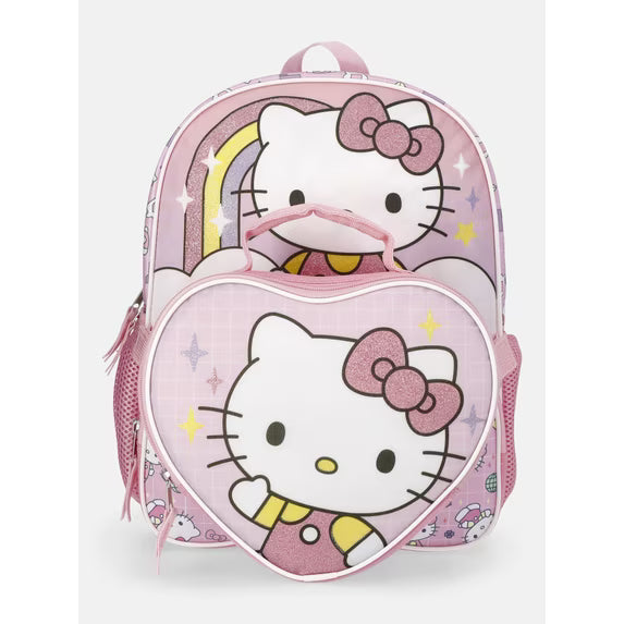 Sanrio Hello Kitty 14" Toddler Backpack with Lunch kit - Pink