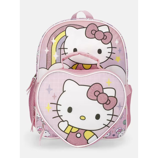 Sanrio Hello Kitty 14" Toddler Backpack with Lunch kit - Pink
