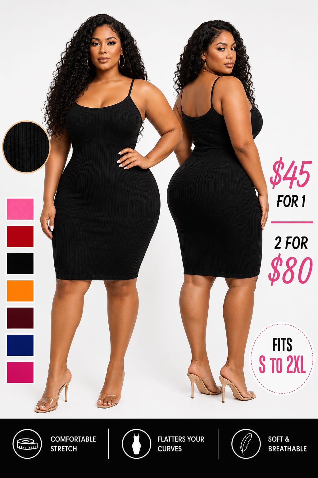 Stretch ribbed dress