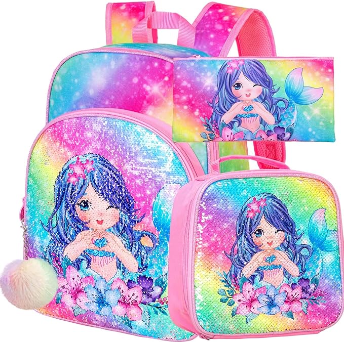 Mermaid Sequin backpack set