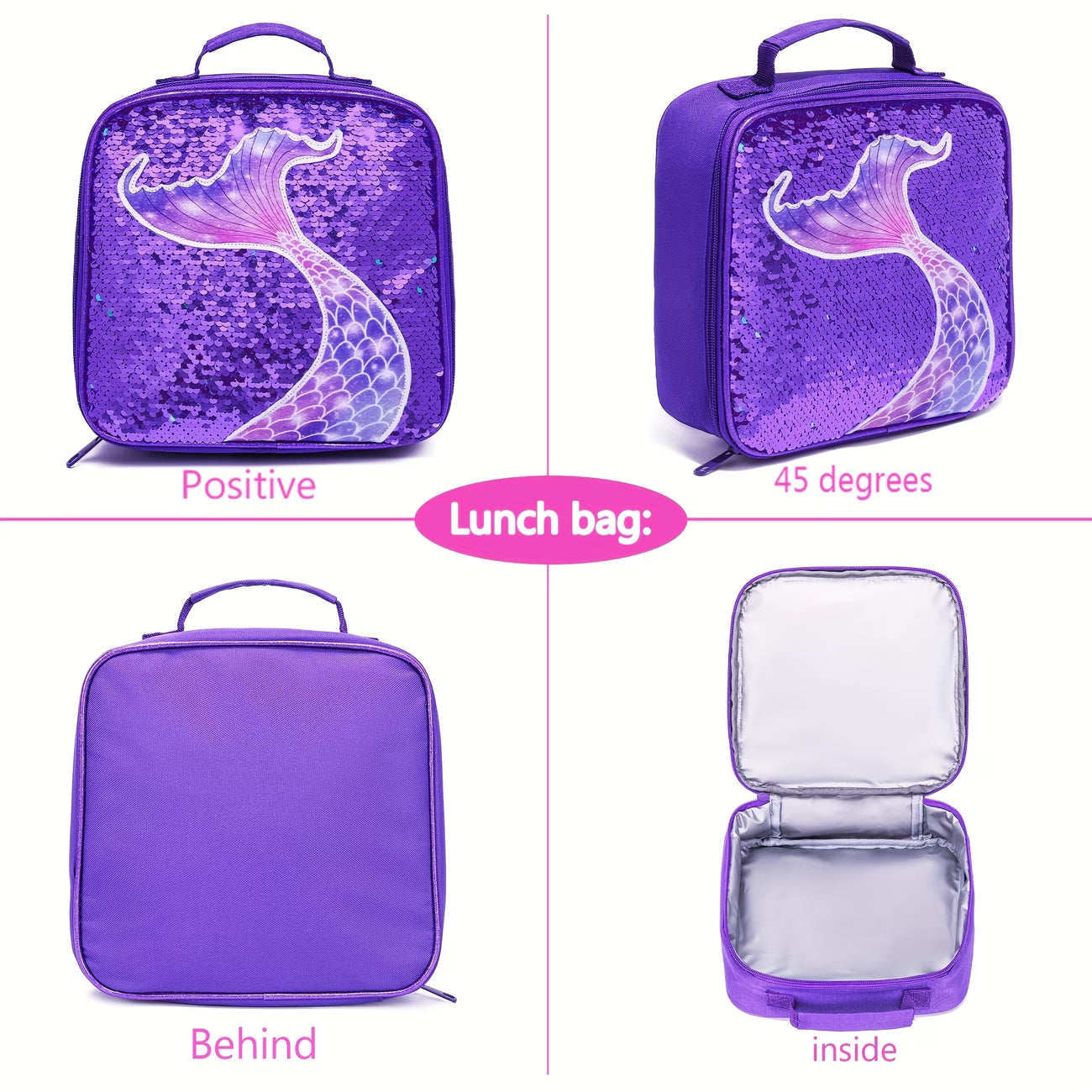 Purple sequin mermaid 3 pc set